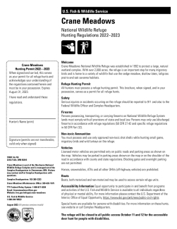 Crane Meadows National Wildlife Refuge Hunting Brochure 2022-2023