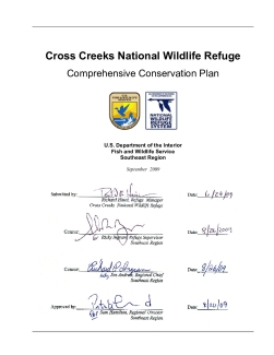 Cross Creeks National Wildlife Refuge Comprehensive Conservation Plan