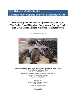 Monitoring and Evaluation Updates for John Day/ The Dalles Dam Mitigation Programs at Spring Creek and Little White Salmon National Fish Hatcheries FY 2018 Annual Report