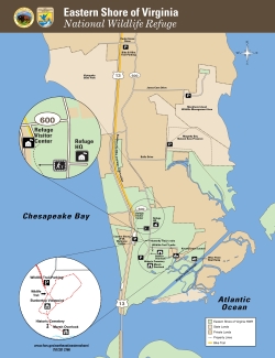 Trail map for Eastern Shore of Virginia