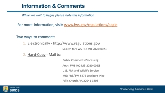 Webinar Presentation for Eagle Incidental Take Proposed Rule