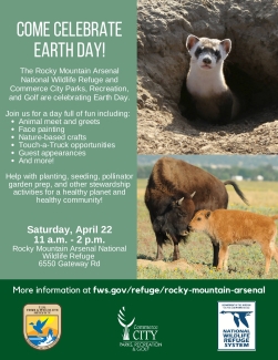 Rocky Mountain Arsenal NWR Earth Day 2023 Event Flyer