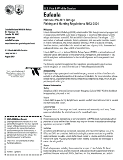 Eufaula National Wildlife Refuge Fishing and Hunting Regulations 2023-2024 Brochure