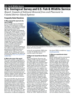 Impacts of Sediment Removal from and Placement in Coastal Barrier Island Systems Report: Frequently Asked Questions