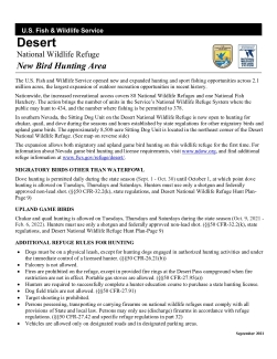 Desert NWR - New Hunting Area Fact Sheet