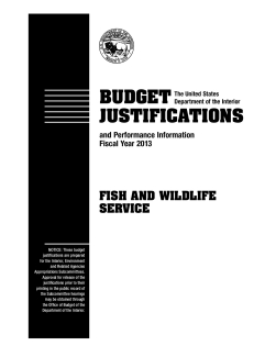 Fiscal Year 2013 Fish and Wildlife Service Presidents Budget