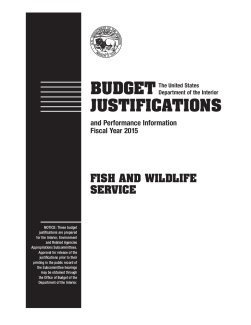 Fiscal Year 2015 Fish and Wildlife Service Presidents Budget