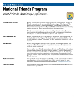 Friends Academy application 2022