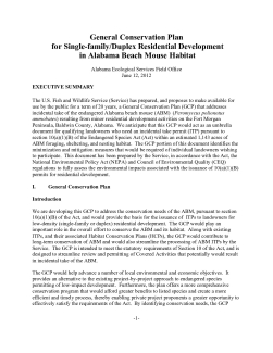 General Conservation Plan for Single-family/Duplex Residential Development in Alabama Beach Mouse Habitat