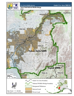 Yukon Delta National Wildlife Refuge: Map of Guide Use Area YKD 01