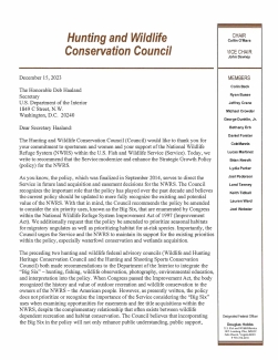 Letter to DOI Secretary Haaland regarding the National Wildlife Refuge System