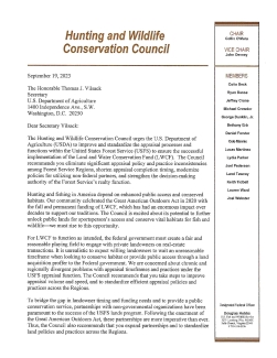 Letter to USDA Secretary Tom Vilsack regarding the Departmental land Appraisal