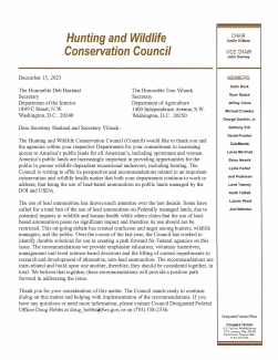 Letter to DOI Secretary Haaland and USDA Secretary Vilsack regarding the Future Use of Lead & Non-lead Alternative Ammunition on federal lands.