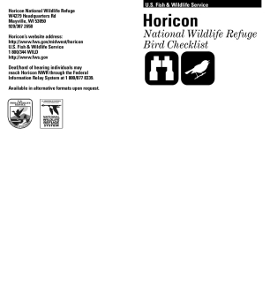 Horicon National Wildlife Refuge bird checklist