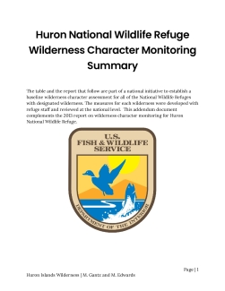 Huron National Wildlife Refuge Wilderness Character Monitoring Summary