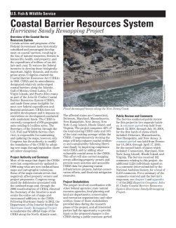 Coastal Barrier Resources System Hurricane Sandy Remapping Project Fact Sheet