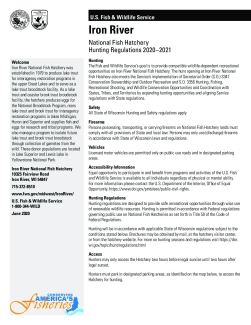 Iron River National Fish Hatchery 2020-2021 Hunting Regulations
