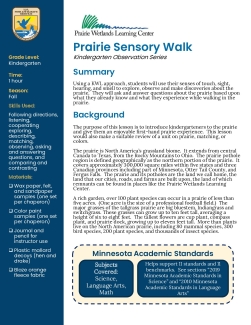 Kindergarten Fall Prairie Sensory Walk
