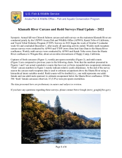 Klamath Redd and Carcass Surveys Final Update - 2022