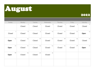 August September 2022 Lake Allen Calendar