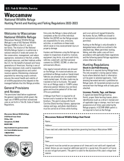 Waccamaw NWR Hunting Permit and Hunting and Fishing Regulations 2022-2023