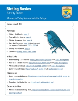 Birding Basics Distance Learning Packet (grades 2-6)