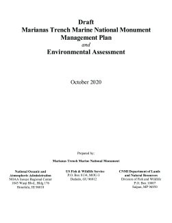 Mariana Trench Marine National Monument - Draft Monument Management Plan - EA