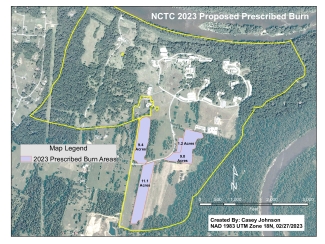 2023 NCTC Map of Proposed Prescribed Burn