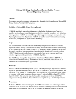 National Elk Refuge Hunting Permit Review (Redline Process) Standard Operating Procedure