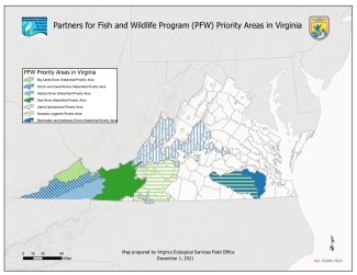Virginia Partners for Fish and Wildlife (PFW) Priority Areas