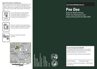 Pee Dee National Wildlife Refuge Public Use Regulations and General Hunting Permit 2022-2023