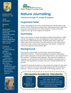 PreK 6th All Seasons Nature Journaling