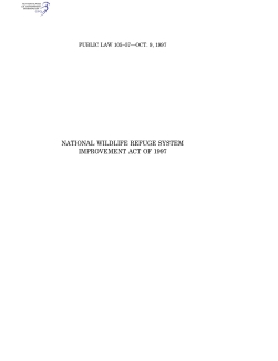 NATIONAL WILDLIFE REFUGE SYSTEM IMPROVEMENT ACT OF 1997 Public LAW 105-57