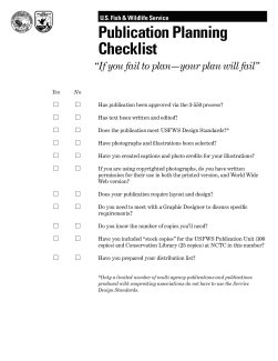 Publication Planning Checklist