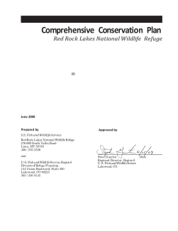 Red Rock Lakes NWR Comprehensive Conservation Plan