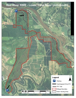 Red River NWR South Lower Cane Hunt Map