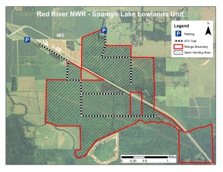 Red River NWR Spanish Lake Hunt Map