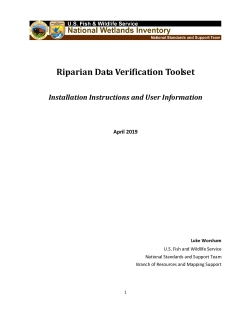 Riparian Data Verification Toolset: Installation Instructions and User Information