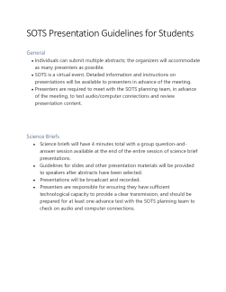 SOTS Presentation Guidelines for Students