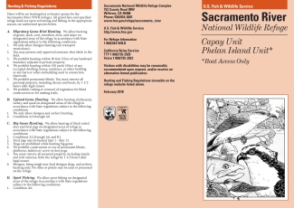 Sacramento River Refuge Capay Phelan Leaflet for Sacramento National Wildlife Refuge Complex