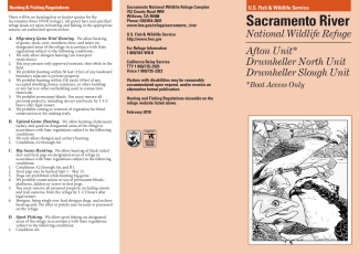 Sacramento River Refuge Afton Drumheller Leaflet for Sacramento National Wildlife Refuge Complex