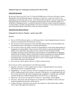 Saltmarsh sparrow peer review plan for SSA