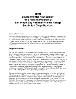 San Diego Bay Fishing Plan Draft EA