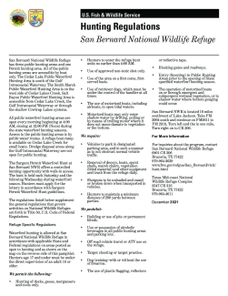 San Bernard NWR - General Waterfowl Hunting Regulations