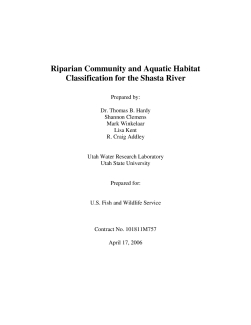 Riparian Community and Aquatic Habitat Classification for the Shasta River, 2016