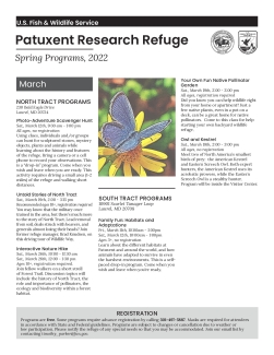 Spring Programs 2022 Patuxent Research Refuge
