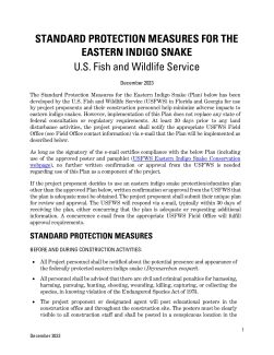 Standard Protection Measures for Eastern Indigo Snake