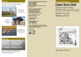 Llano Seco Unit Visitor Area Leaflet for Sacramento National Wildlife Refuge Complex