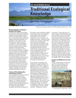 Traditional Ecological Knowledge Fact Sheet
