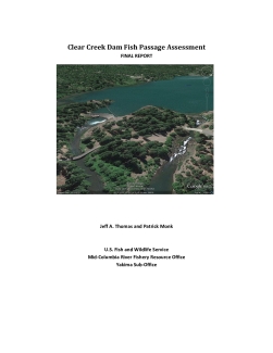 Clear Creek Dam Fish Passage Assessment Final Report